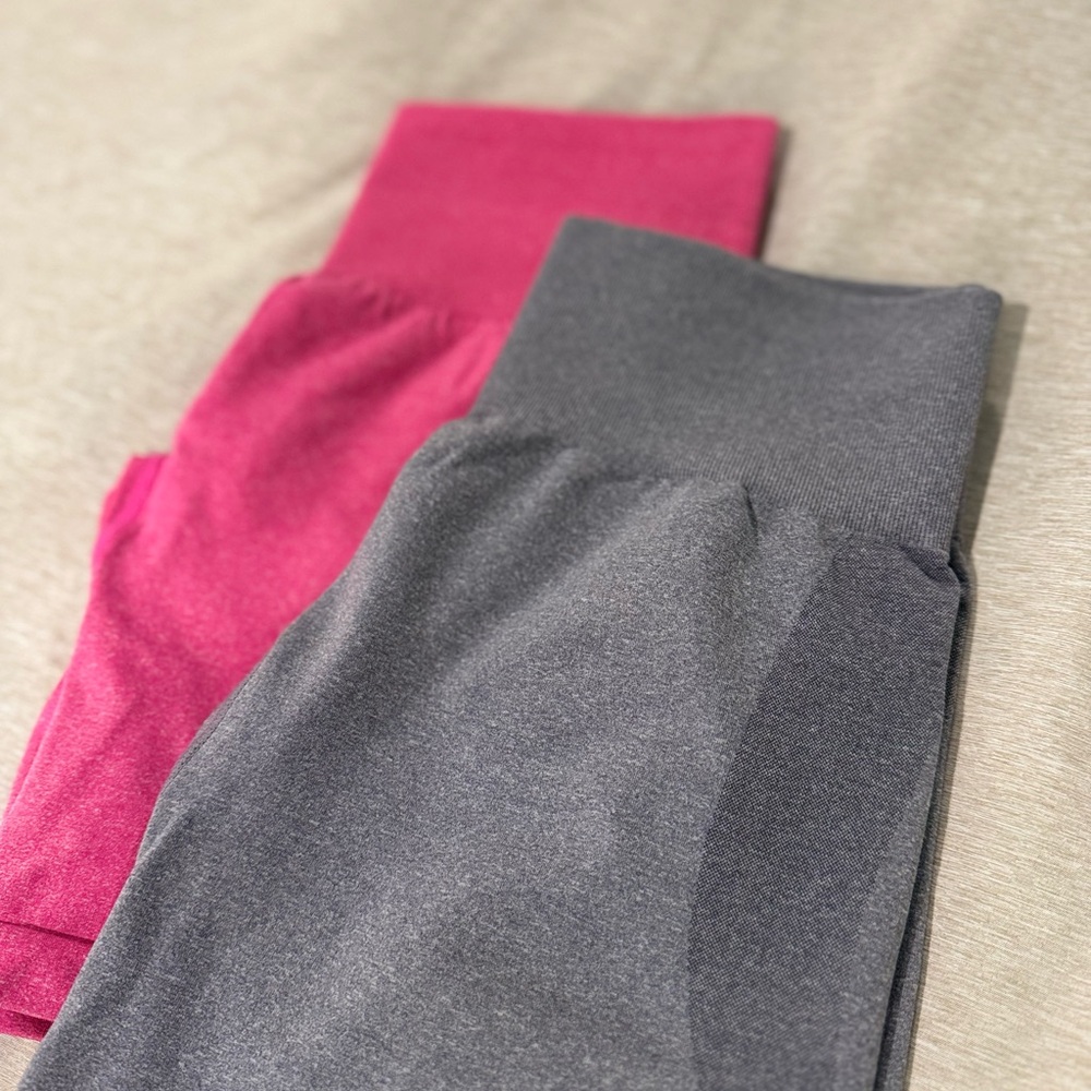 2 piece NVGTN Shorts - Gray and Pink, Size S
